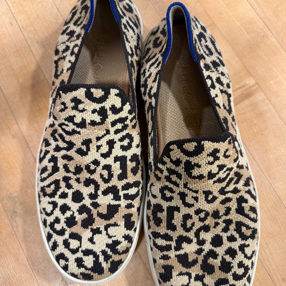 ROTHY’S Leopard Print Slip On Sneakers Camo Cat Women Size  8.5